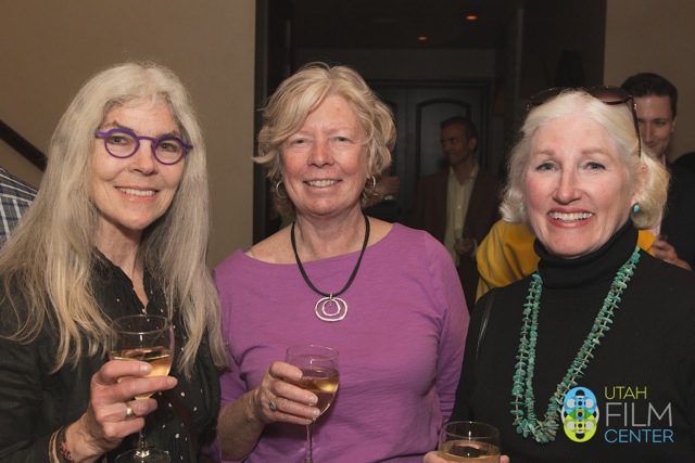 Bev Cooper (pictured center), Utah Film Center member, at a special screening of Meet the Patels.