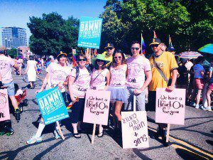 Utah Film Center staff & volunteers ready to march in the 2014 Utah Pride parade